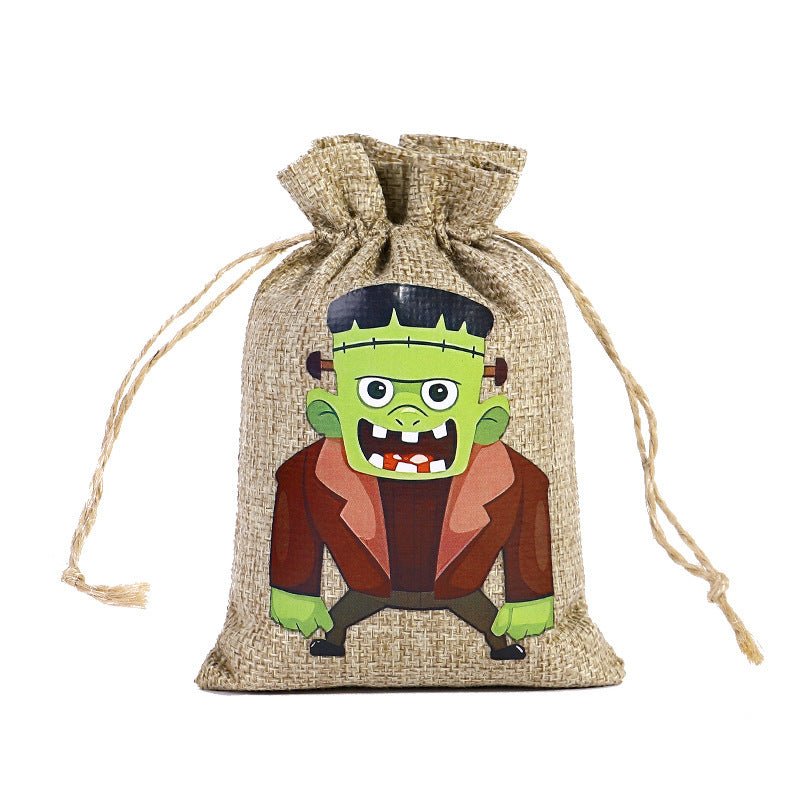 Halloween Linen Drawstring Bag Candy - 0 - Scribble Snacks