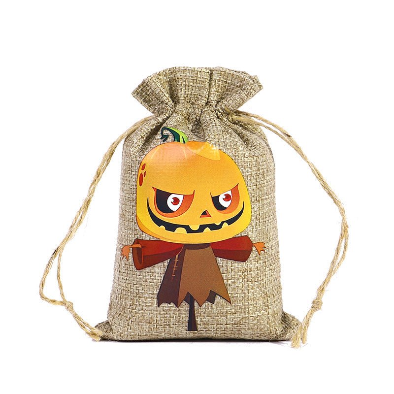 Halloween Linen Drawstring Bag Candy - 0 - Scribble Snacks