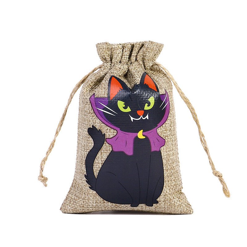 Halloween Linen Drawstring Bag Candy - 0 - Scribble Snacks