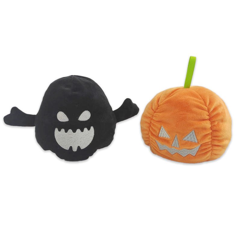 Halloween Luminous Plush Toys Creative Cute Reversible Ghost Pumpkin Plush Toy Kids Children Gift Two - sided Flip Children's Toys - 0 - Scribble Snacks