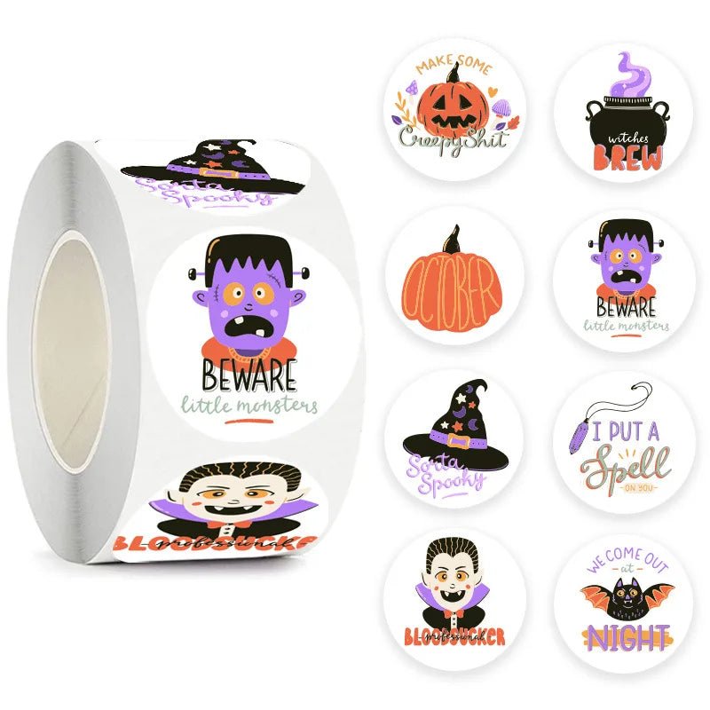 Halloween Magic Round Sticker Set - Halloween - Stickers & Labels (including Scrapbooking, Wall Decals) - Scribble Snacks