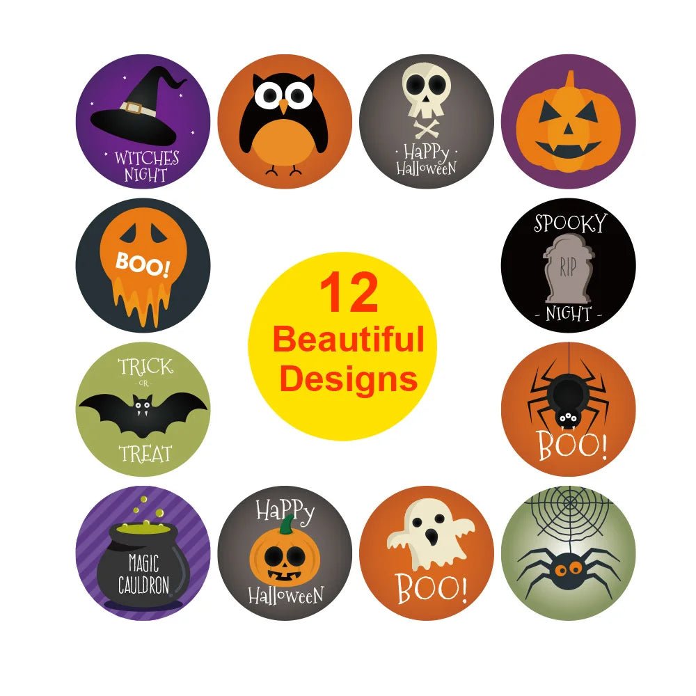 Halloween Magic Round Sticker Set - Halloween - Stickers & Labels (including Scrapbooking, Wall Decals) - Scribble Snacks