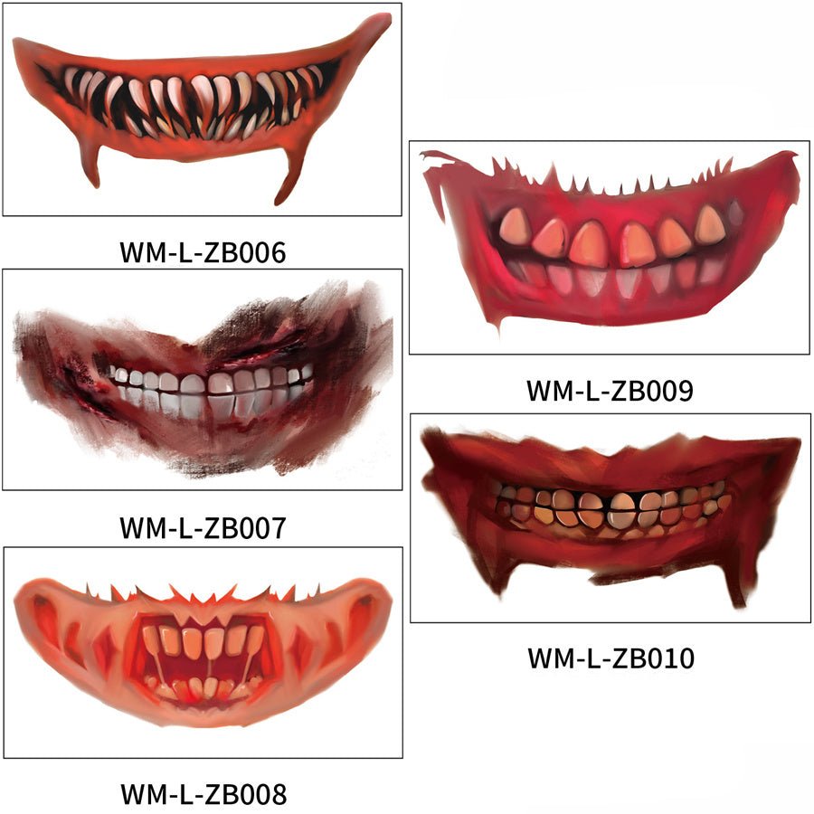 Halloween Mouth Tattoo Stickers - 0 - Scribble Snacks