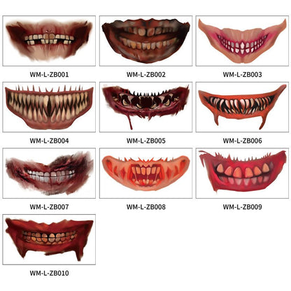 Halloween Mouth Tattoo Stickers Party Horror - 0 - Scribble Snacks