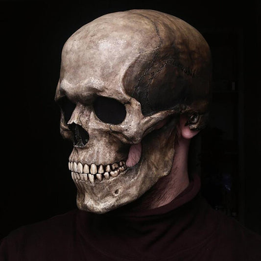 Halloween Movable Mouth Skull Mask Helmet Mouth Movable Skull Full Head Skull Mask - 0 - Scribble Snacks