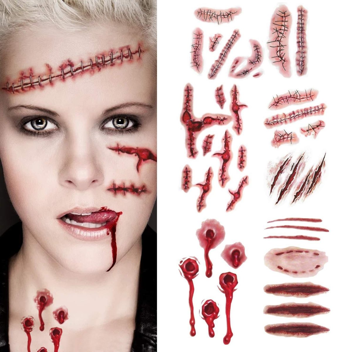 Halloween New Scar Tattoo Stickers Wound - 0 - Scribble Snacks