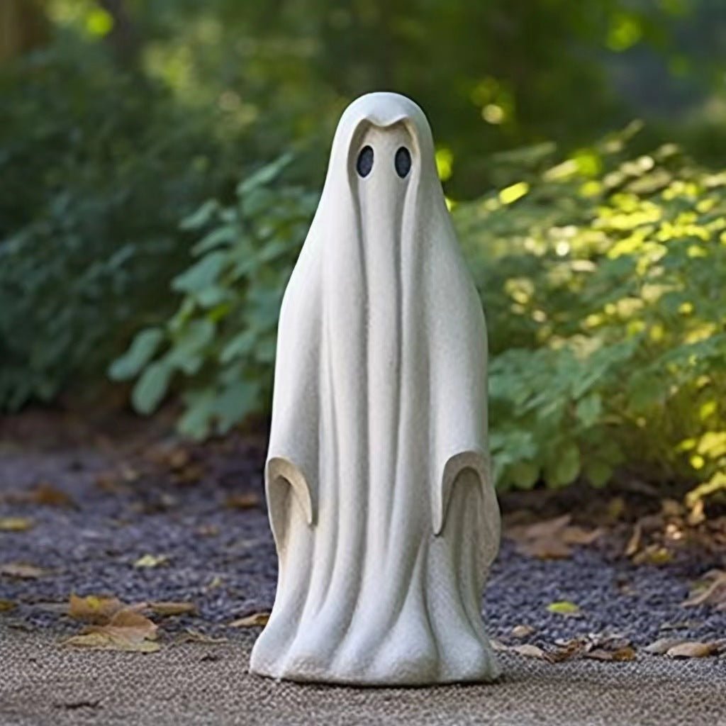 Halloween Outdoor Garden White Ghost Statue Cute Ghost Garden Decoration Resin Crafts - 0 - Scribble Snacks