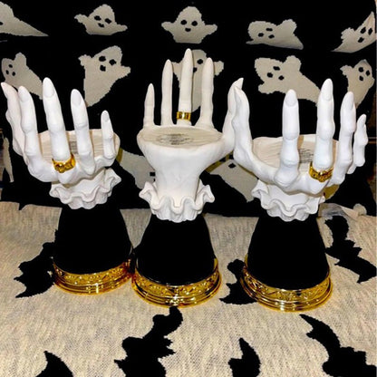 Halloween Palm Tray Candle Holder Halloween Witch Palm Candle Holder Decoration Home Decor - 0 - Scribble Snacks