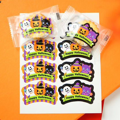 Halloween Party Shaped Pumpkin Stickers - 0 - Scribble Snacks