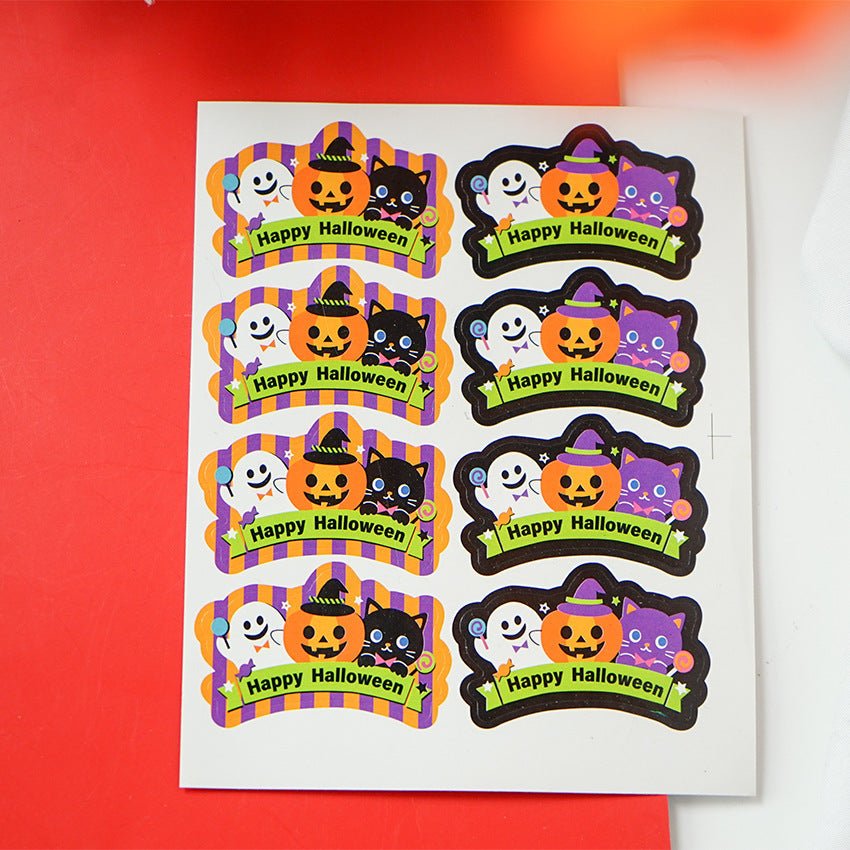 Halloween Party Shaped Pumpkin Stickers - 0 - Scribble Snacks