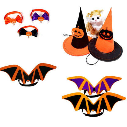 Halloween Pet Costume Bat Wings Bow Tie Hat Accessories - 0 - Scribble Snacks