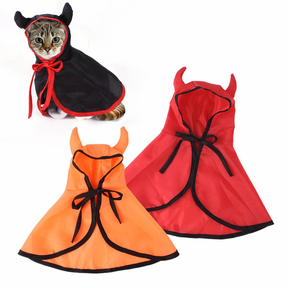 Halloween Pet Dog Cat Horn Cloak Cape - 0 - Scribble Snacks