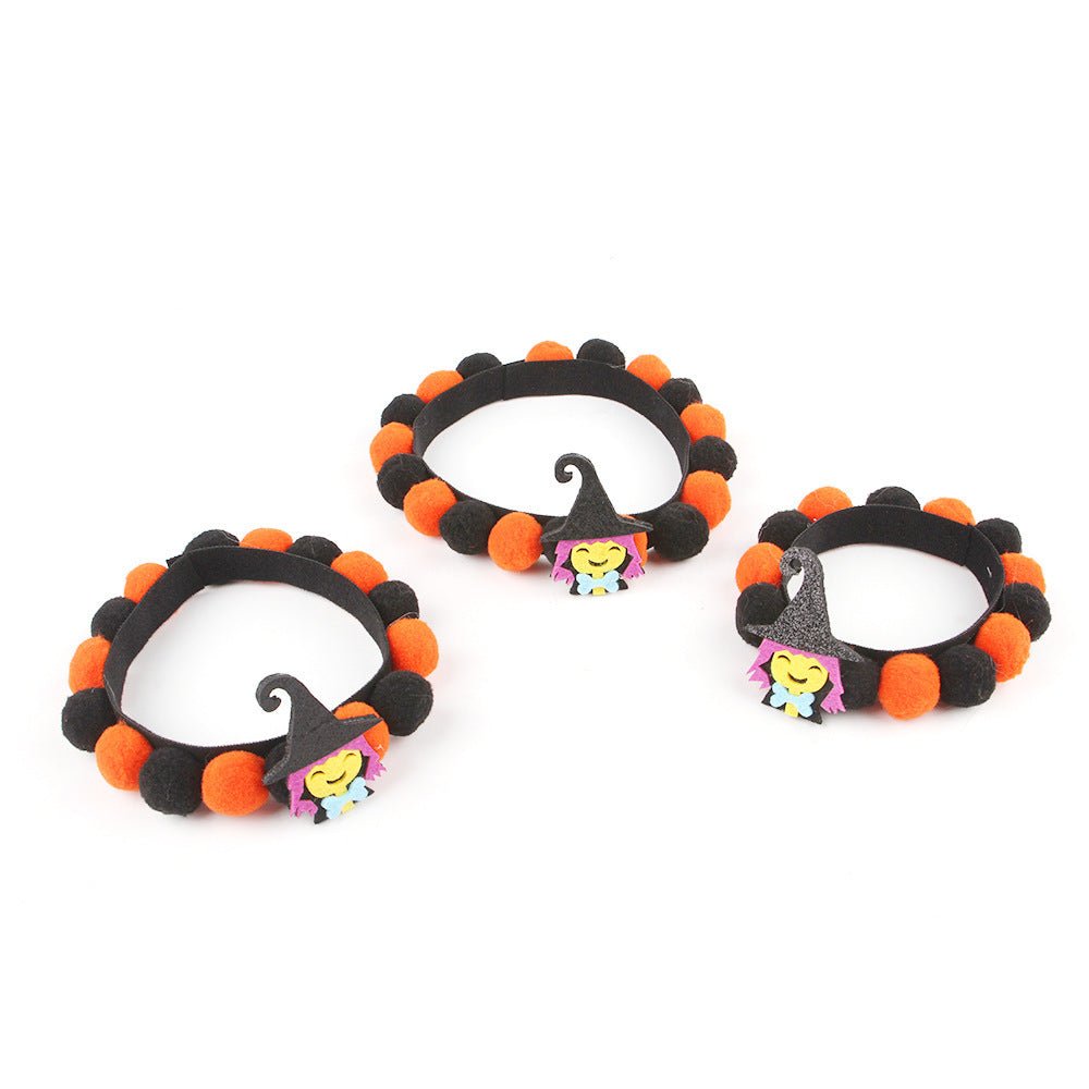 Halloween Pet Fur Ball Collar Pumpkin Accessories - 0 - Scribble Snacks