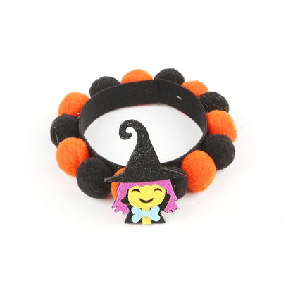 Halloween Pet Fur Ball Collar Pumpkin Accessories - 0 - Scribble Snacks