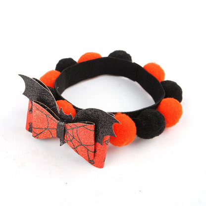 Halloween Pet Fur Ball Collar Pumpkin Accessories - 0 - Scribble Snacks