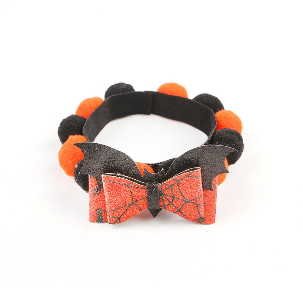 Halloween Pet Fur Ball Collar Pumpkin Accessories - 0 - Scribble Snacks