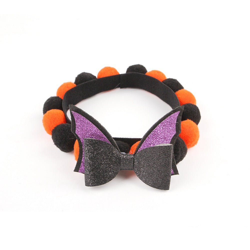 Halloween Pet Fur Ball Collar Pumpkin Accessories - 0 - Scribble Snacks