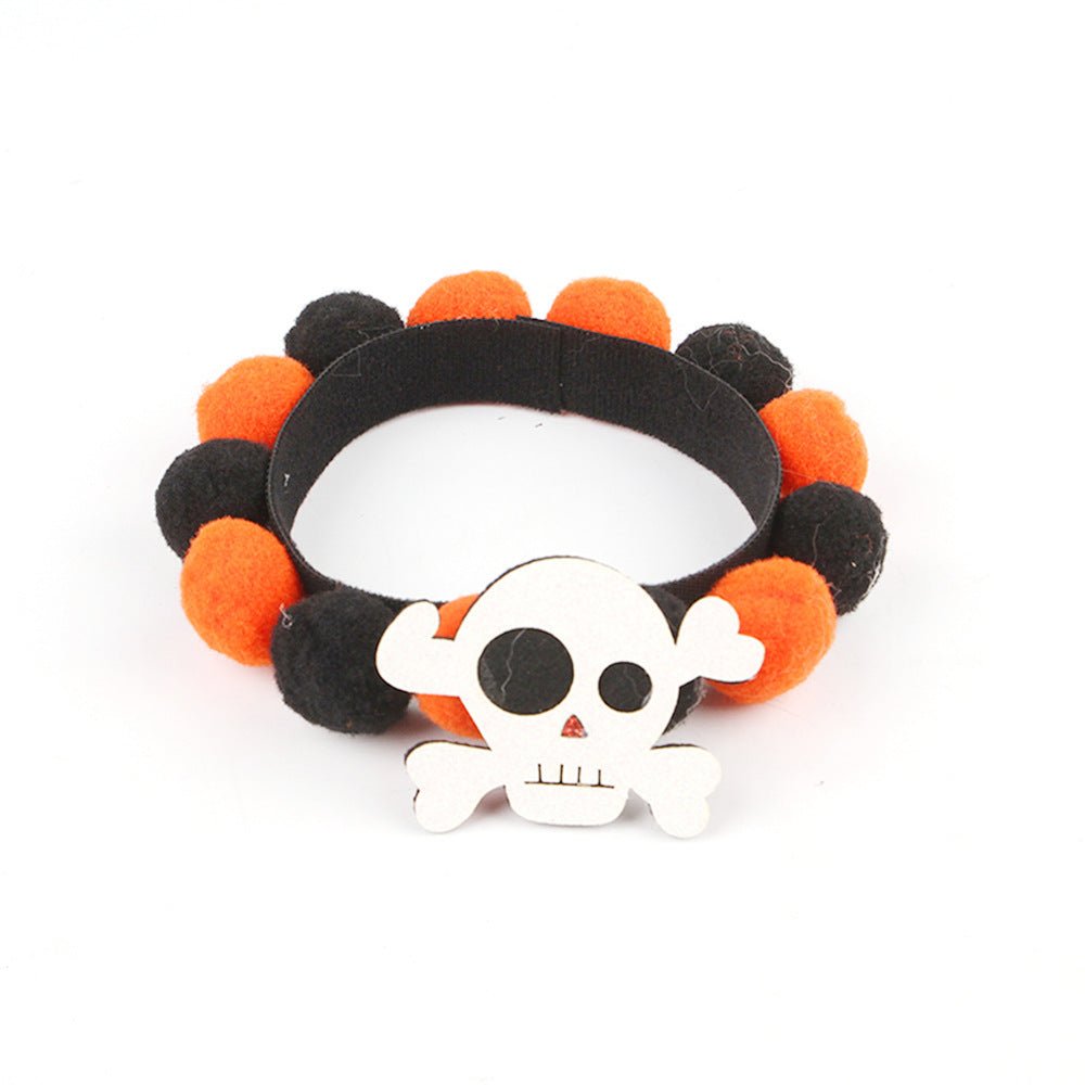 Halloween Pet Fur Ball Collar Pumpkin Accessories - 0 - Scribble Snacks