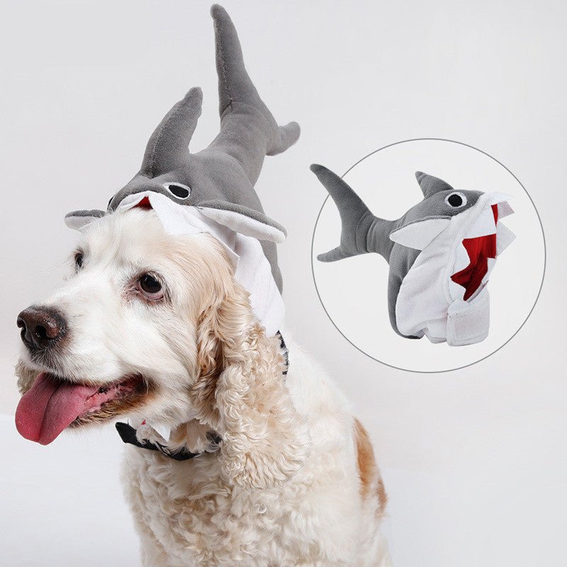 Halloween Pet Shark Hat Super Cute And Cute Transformation Headgear - 0 - Scribble Snacks