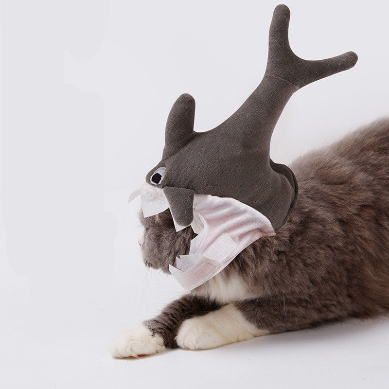 Halloween Pet Shark Hat Super Cute And Cute Transformation Headgear - 0 - Scribble Snacks