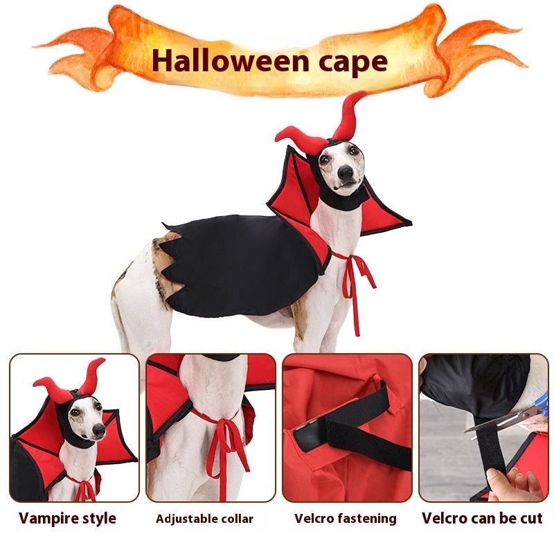 Halloween Pet Vampire Cloak Hat Holiday Suit - 0 - Scribble Snacks