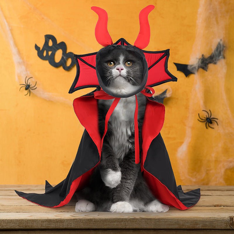 Halloween Pet Vampire Cloak Hat Holiday Suit - 0 - Scribble Snacks