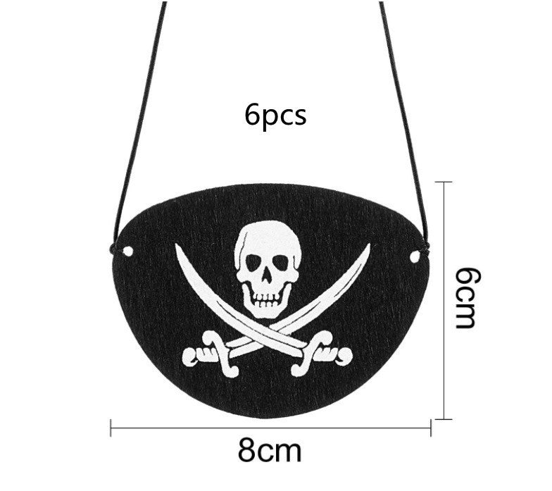 Halloween Pirate Captain Cosplay Costume Accessories Colony Pirate Hat Single Eye Patch For Halloween Kids Birthday Party Decor - 0 - Scribble Snacks