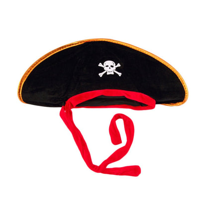 Halloween Pirate Hat Skull Print Adult Kids Pirate Captain Hat Cosplay Costume Cap Birthday Masquerade Party Prop Decor Supplies - 0 - Scribble Snacks