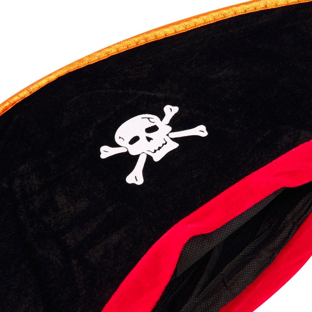 Halloween Pirate Hat Skull Print Adult Kids Pirate Captain Hat Cosplay Costume Cap Birthday Masquerade Party Prop Decor Supplies - 0 - Scribble Snacks