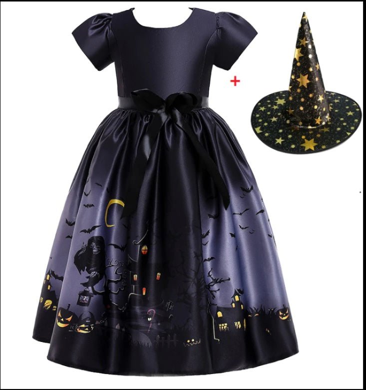 Halloween Princess Dress Halloween Printed Mesh - 0 - Scribble Snacks