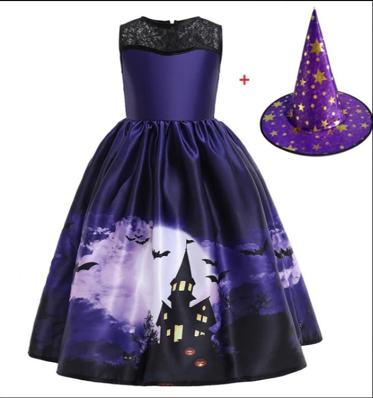 Halloween Princess Dress Halloween Printed Mesh - 0 - Scribble Snacks