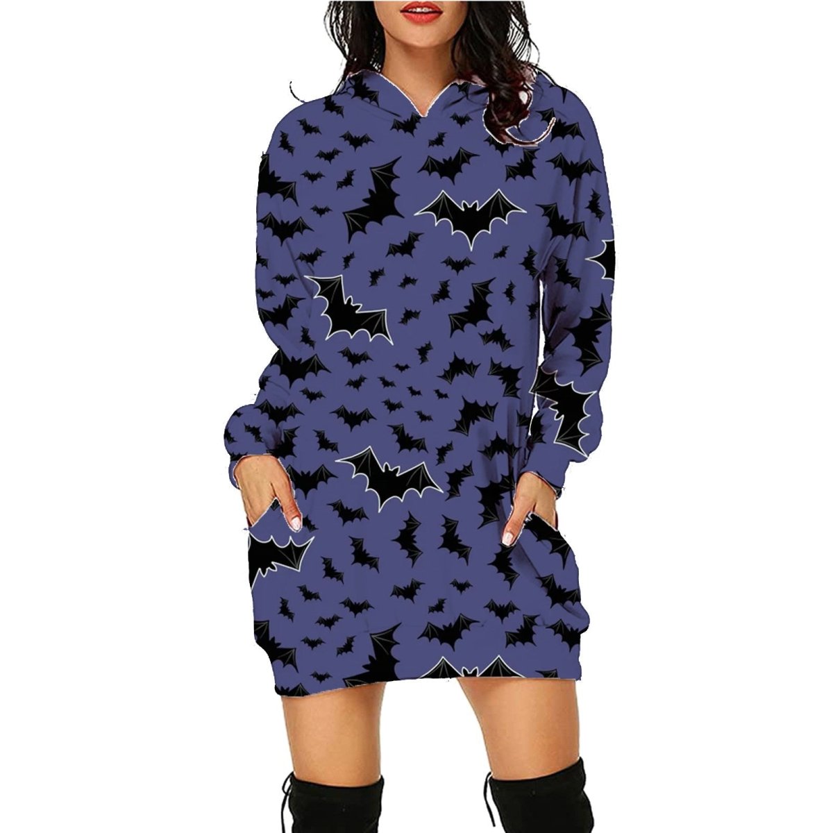 Halloween Print Long Hoodie With Pockets Sweater Long Sleeve Clothes Women - 4 - Scribble Snacks