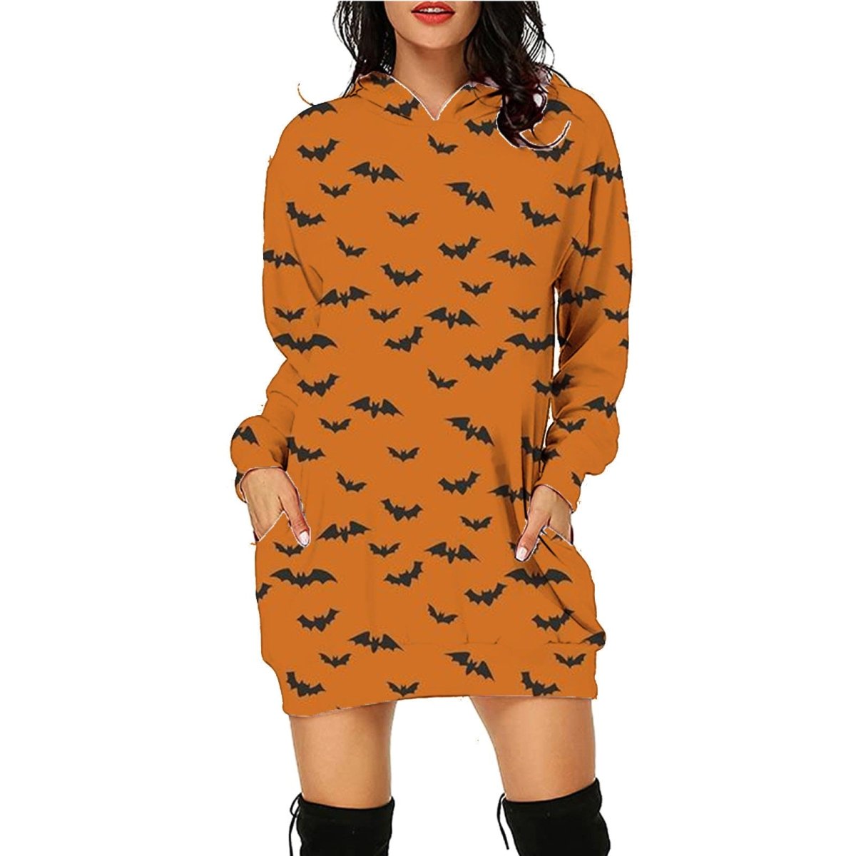 Halloween Print Long Hoodie With Pockets Sweater Long Sleeve Clothes Women - 4 - Scribble Snacks