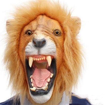 Halloween Prom Play Cute Lion Latex Mask - 0 - Scribble Snacks