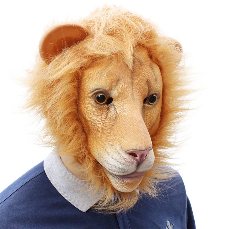 Halloween Prom Play Cute Lion Latex Mask - 0 - Scribble Snacks