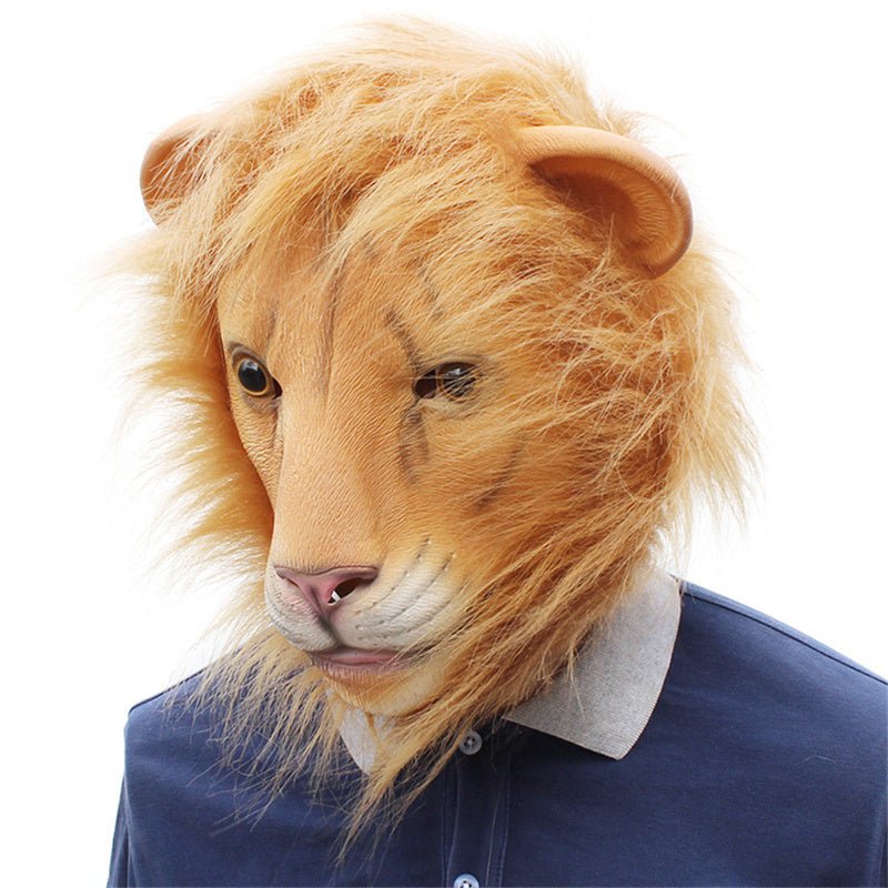 Halloween Prom Play Cute Lion Latex Mask - 0 - Scribble Snacks