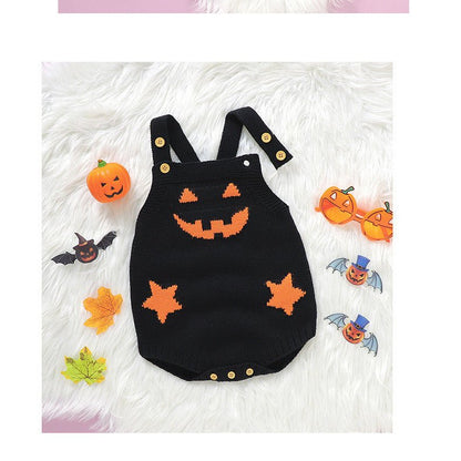 Halloween Pumpkin Baby Romper Cute - 0 - Scribble Snacks