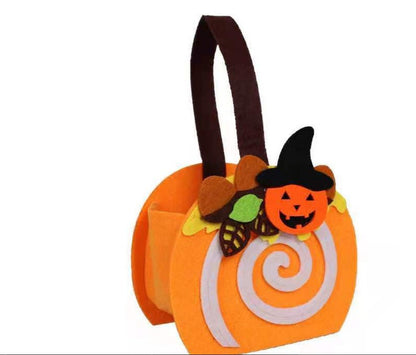 Halloween Pumpkin Bag Creative Halloween Cookie Candy Gift Bag Halloween Treat Or Trick Props Handheld Basket - 0 - Scribble Snacks