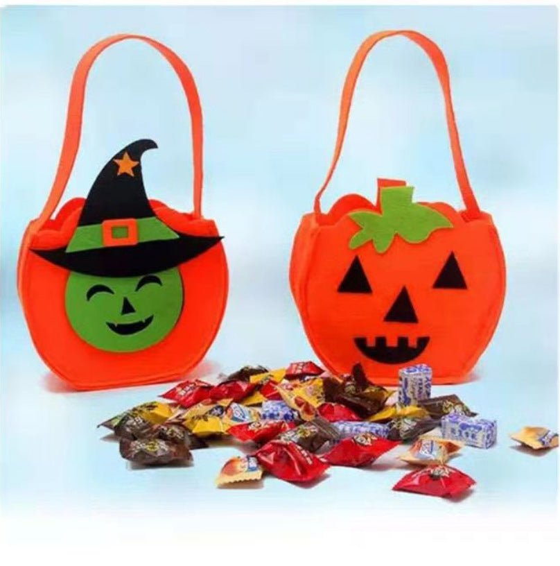 Halloween Pumpkin Bag Creative Halloween Cookie Candy Gift Bag Halloween Treat Or Trick Props Handheld Basket - 0 - Scribble Snacks