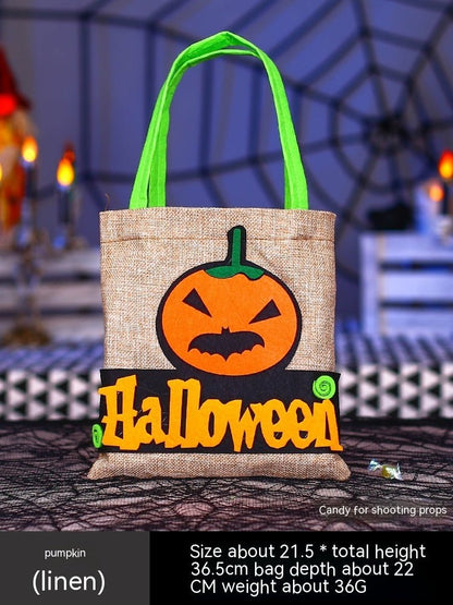 Halloween Pumpkin Bag Portable Children Props - 0 - Scribble Snacks