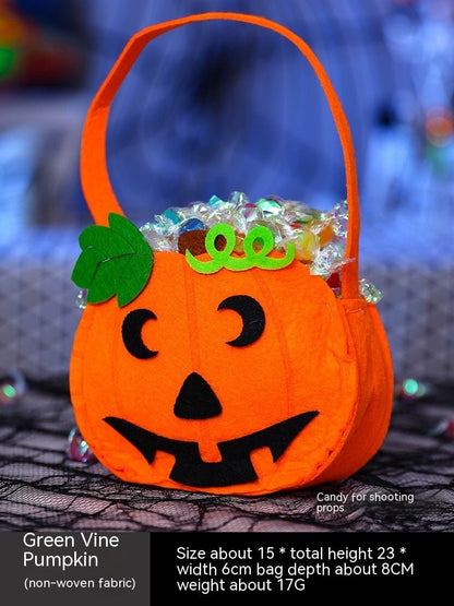 Halloween Pumpkin Bag Portable Children Props - 0 - Scribble Snacks