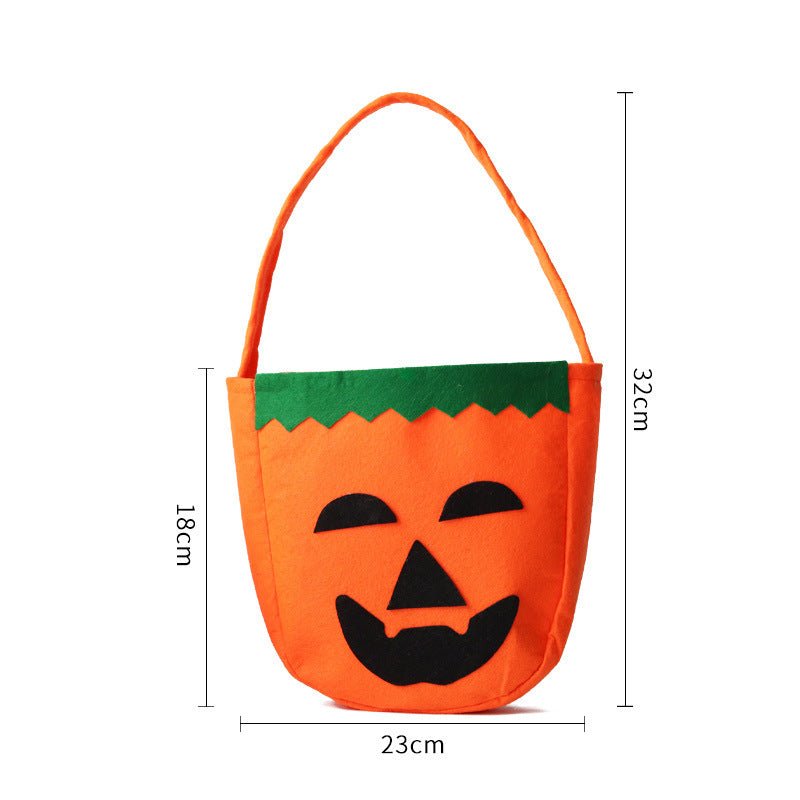 Halloween Pumpkin Bag Portable Three - dimensional Non - woven Bag Candy Bag - 0 - Scribble Snacks