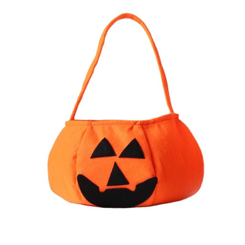 Halloween Pumpkin Bag Portable Three - dimensional Non - woven Bag Candy Bag - 0 - Scribble Snacks