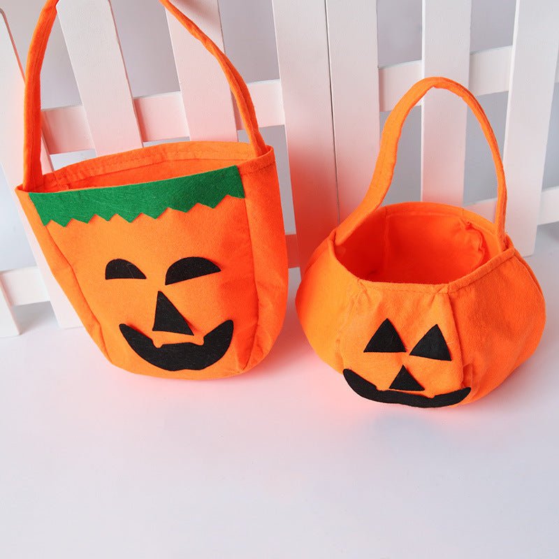 Halloween Pumpkin Bag Portable Three - dimensional Non - woven Bag Candy Bag - 0 - Scribble Snacks