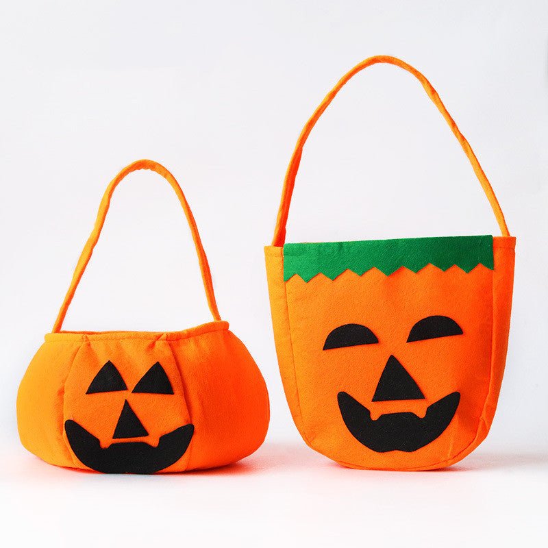 Halloween Pumpkin Bag Portable Three - dimensional Non - woven Bag Candy Bag - 0 - Scribble Snacks