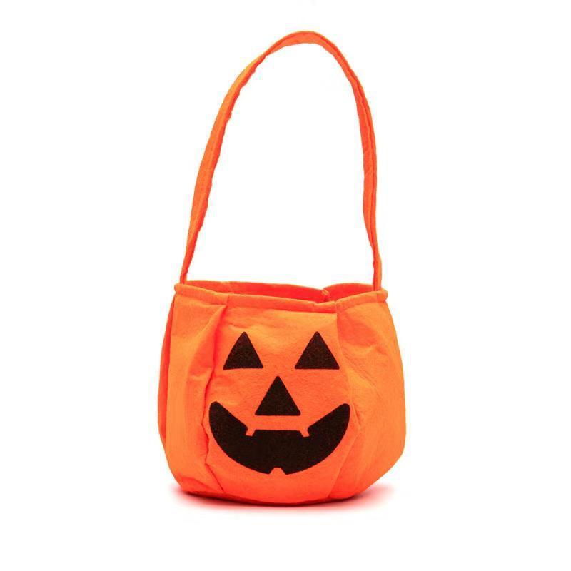 Halloween Pumpkin Bag Portable Three - dimensional Non - woven Bag Candy Bag - 0 - Scribble Snacks