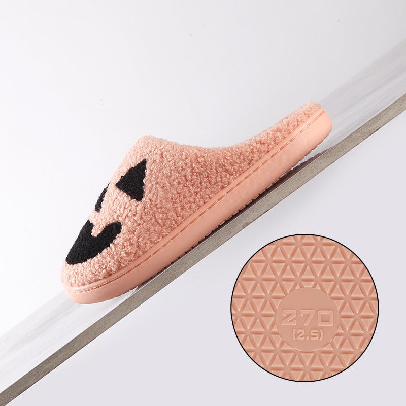 Halloween Pumpkin Cartoon Thermal Winter Cotton Slippers - 0 - Scribble Snacks