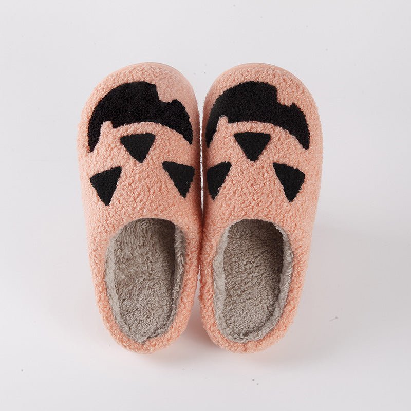 Halloween Pumpkin Cartoon Thermal Winter Cotton Slippers - 0 - Scribble Snacks