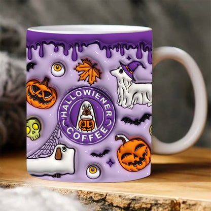 Halloween Pumpkin Ceramic Coffee Mug - 0 - Scribble Snacks