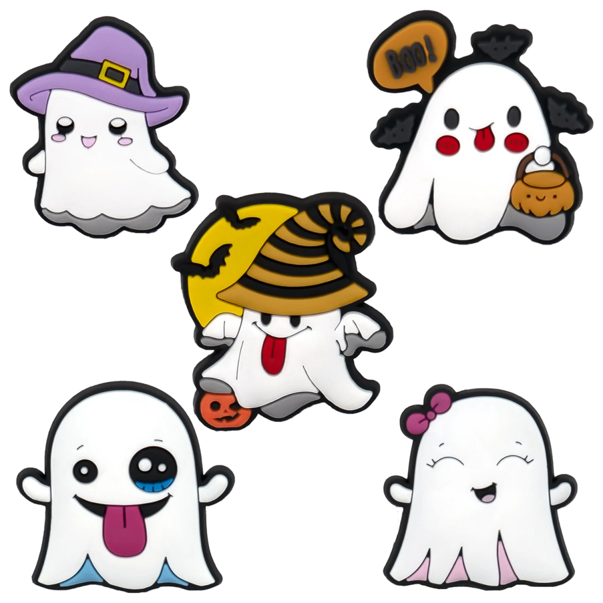 Halloween Pumpkin Ghost Shoe Charms - Halloween - Shoe Charms & Keychains - Scribble Snacks